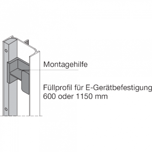 Füllprofil zu Griffmulde L: 1150 mm